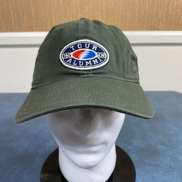Liquid Blue Mens Grateful Dead - Tour Alumni Bolt Adjustable Baseball Cap Green - Picture 1 of 6